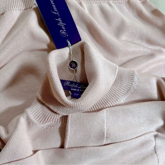 Ralph Lauren Collection Summer Pink Italian Mulberry Silk Turtleneck Sweater - Picture 8 of 17